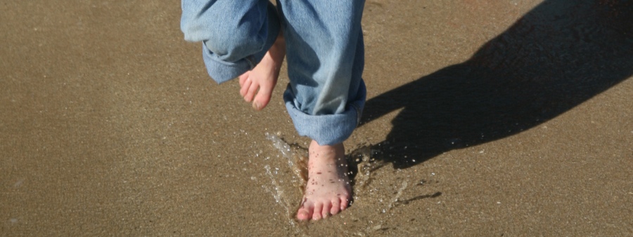 splashing feet