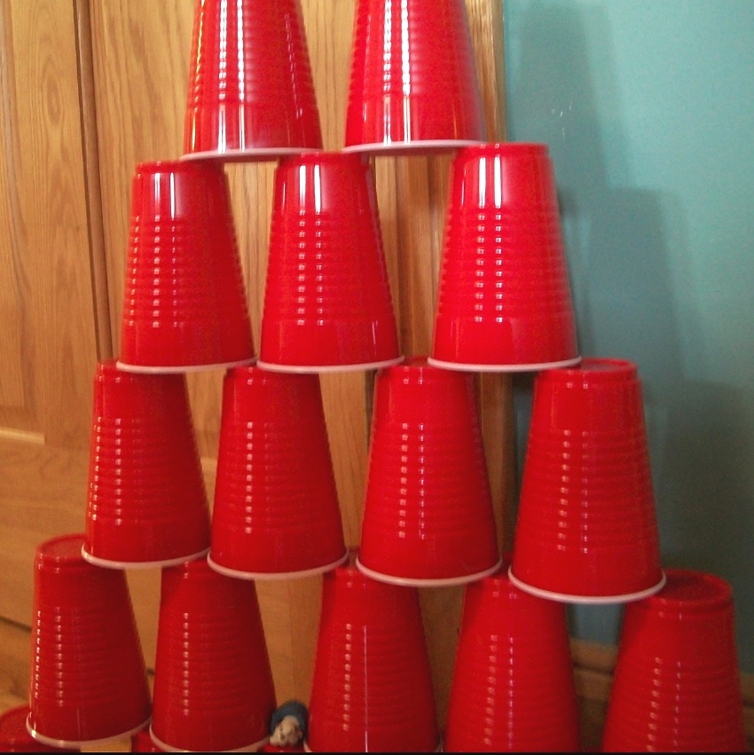 summer time cup stacking