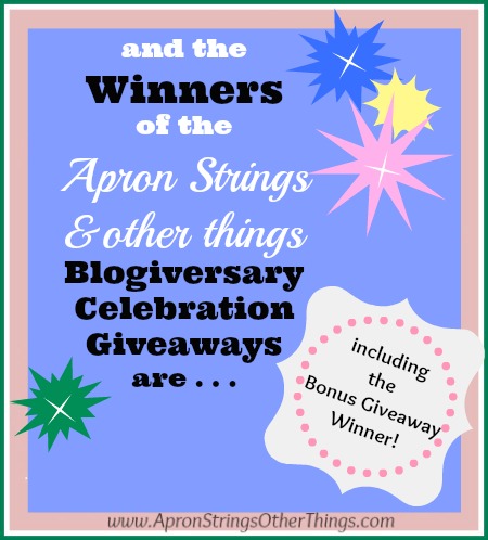 Blogiversary Winners at Apron Springs & other things