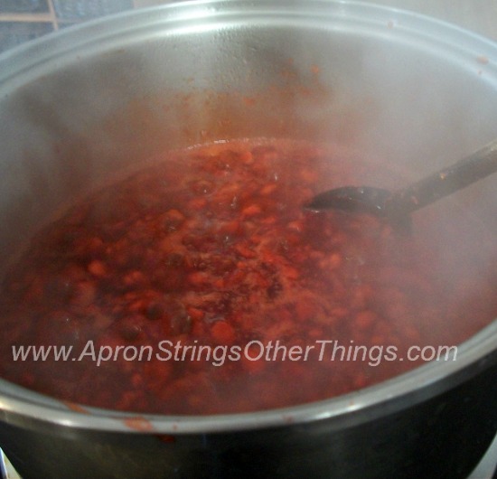 Making Strawberry Jam 6 - Apron Strings & other things
