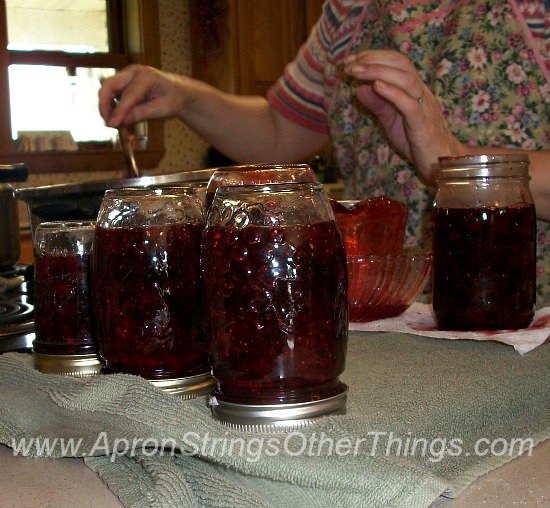 Making Strawberry Jam 8 - Apron Strings & other things