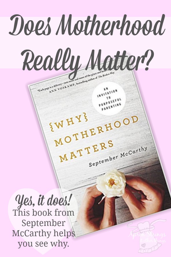 Why Mohterhood Matters by September McCarthy a book review at ApronSTringsOtherThings.com
