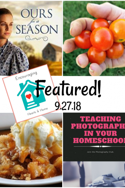 Encouraging Hearts & Home Blog Hop 9.27.18 Featured at ApronStringsOtherThings.com