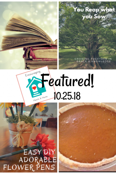 Encouraging Hearts & Home Blog Hop 10.25.18 Featured at ApronStringsOtherThings.com