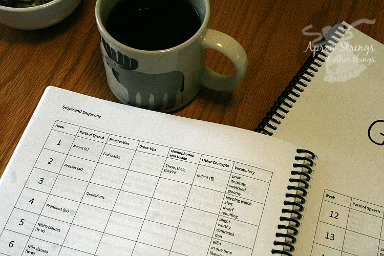 IEW Fix It! Grammar Book One Scope and Sequence at ApronStringsOtherThings.com