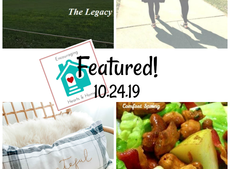 Encouraging Hearts & Home blog hop featured 10.24.19 at ApronStringsOtherThings.com