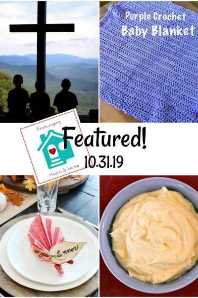 Encouraging Hearts & Home blog hop featured 10.31.19 at ApronStringsOtherThings.com